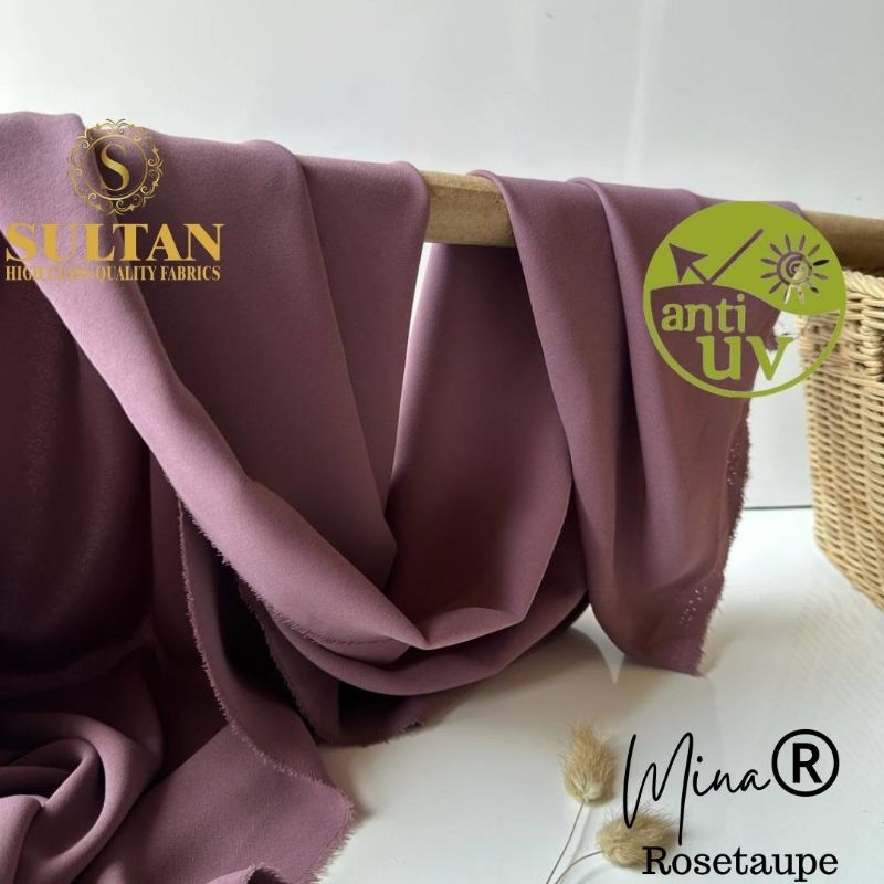 Kain Abaya Sultan MINA Anti-UV Rose Taupe polos