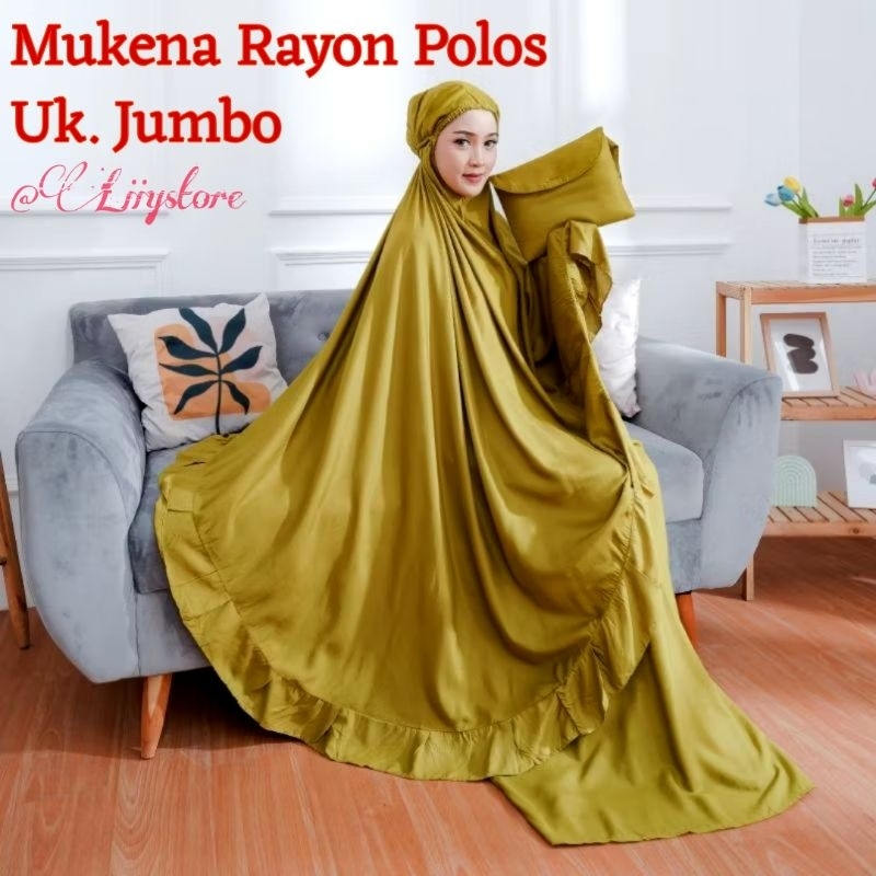 SETELAN MUKENA DEWASA RAYON POLOS UK. JUMBO PREMIUM FREE TAS TRAVEL CANTIK SEBAGAI PERLENGKAPAN IBAD