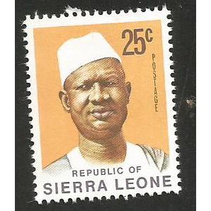 

A 10461 SATU BUAH PRANGKO SIERRA LEONE 25C TEMA PRESIDEN SIAKA STEVENS FRANKED DENGAN KONDISI MNH MINT NEVER HINGED