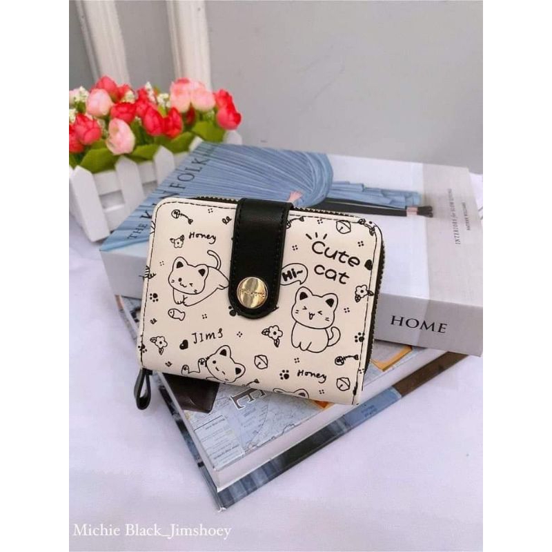 Jims Honey Dompet Wanita Motif Kucing Lucu Michie Wallet