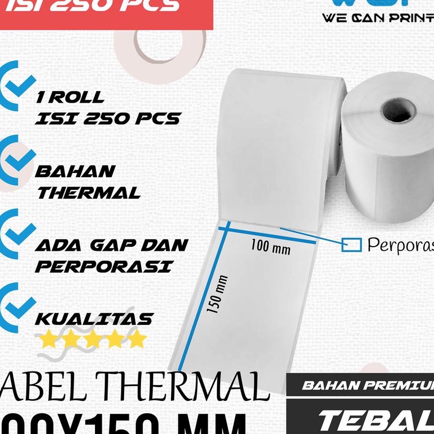 

KI3 Label Thermal Barcode 1x15 1 x 15 mm Kes Sticker A6 Printer Barcode Thermal isi 25 pcs