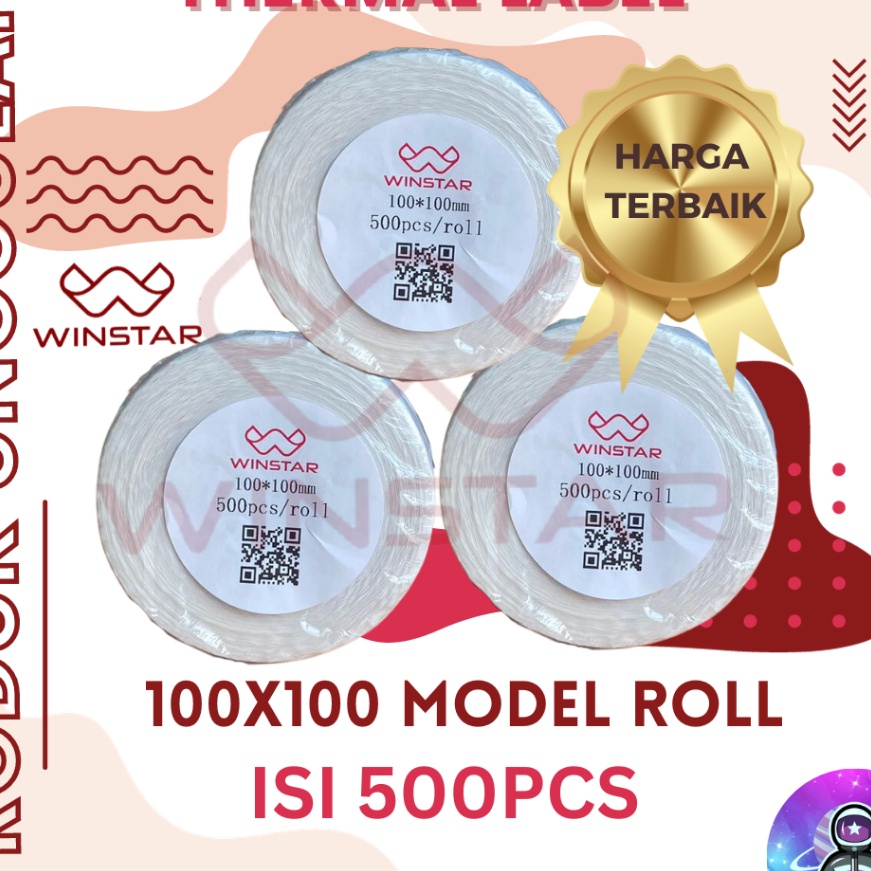 

KP8 LABEL STICKER THERMAL 1x1 ISI LEMBAR BARCODE UKURAN A6