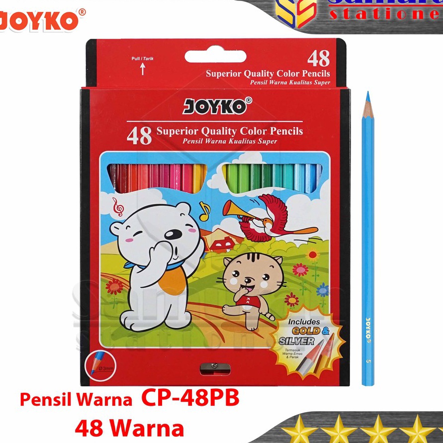 

KF7 Pensil Warna Joyko 48 PB Isi 48 Warna Panjang Color Pencil 48 Colors Long CP48PB