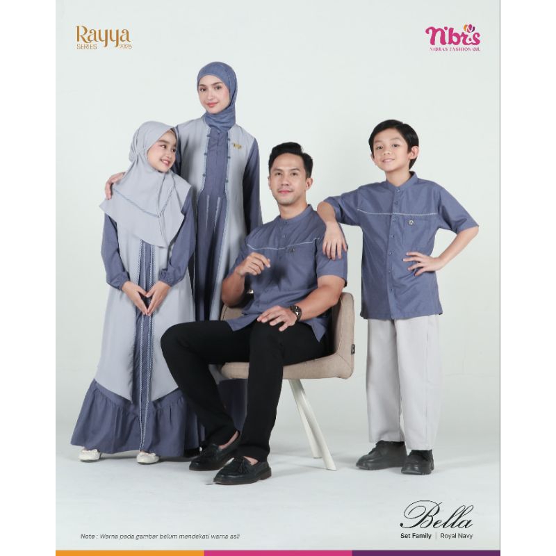 (COD) SARIMBIT NIBRAS TERBARU 2025 BELLA ROYAL NAVY/NIBRAS ORIGINAL/SARIMBIT KELUARGA/SET BAJU KELUA