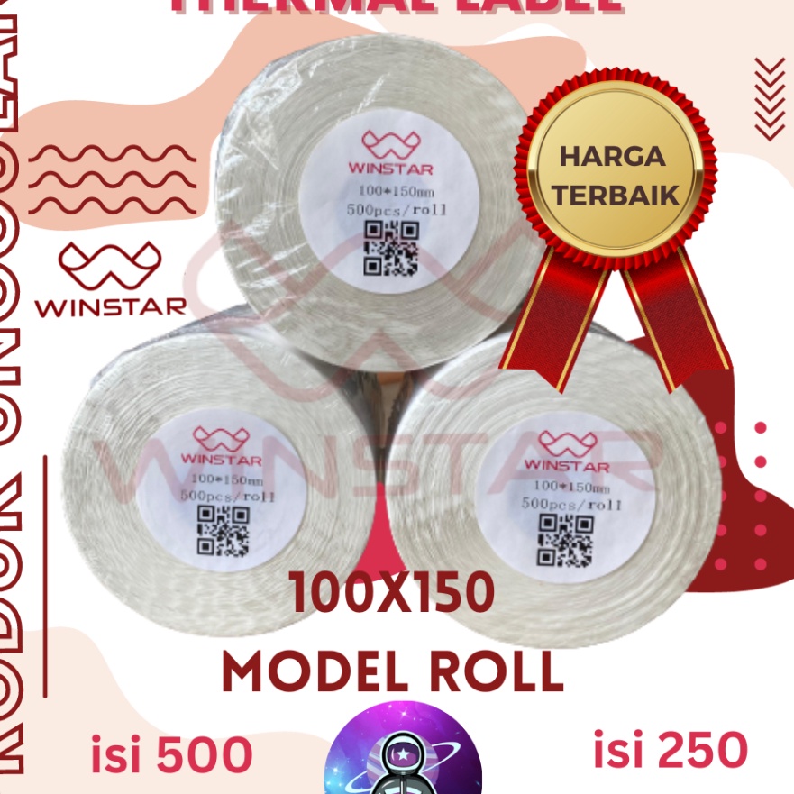 

Potongan THERMAL LABEL 1x15 BARCODE STIKER UKURAN A6
