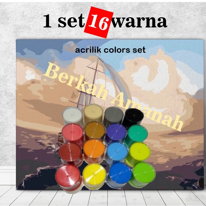 

Limit 1 set 16 warna cat acrilik multimedia