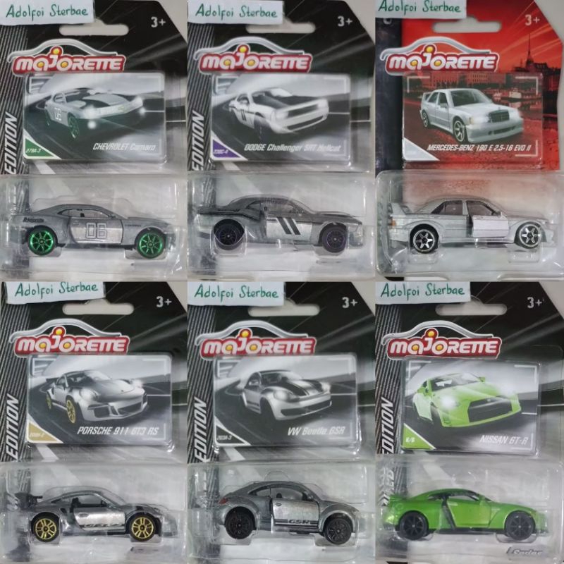 majorette limited edition series 5 dodge challenger SRt hellcat chevrolet camaro porsche 911 GT3 RS 