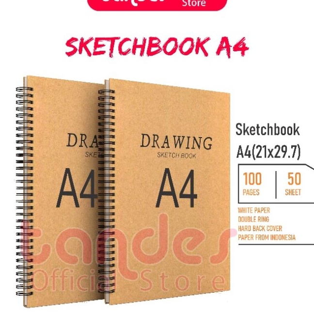 

Hemat Tandes Buku sketsa Sketchbook A4 isi 1 pages 5 sheets buku gambar ukuran A4 craft cover spiral