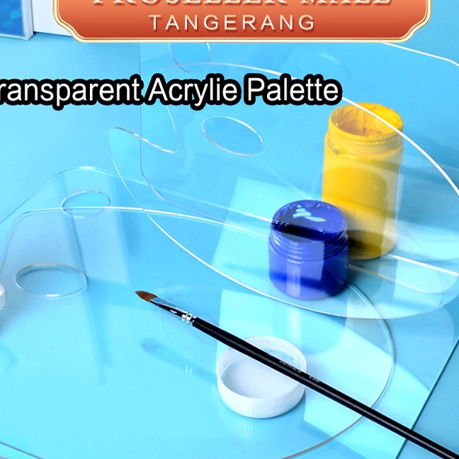 

Premium 23CMPalet Bening Akrilik Acrylic Palette Palet Lukis Akrilik Transparan Oval