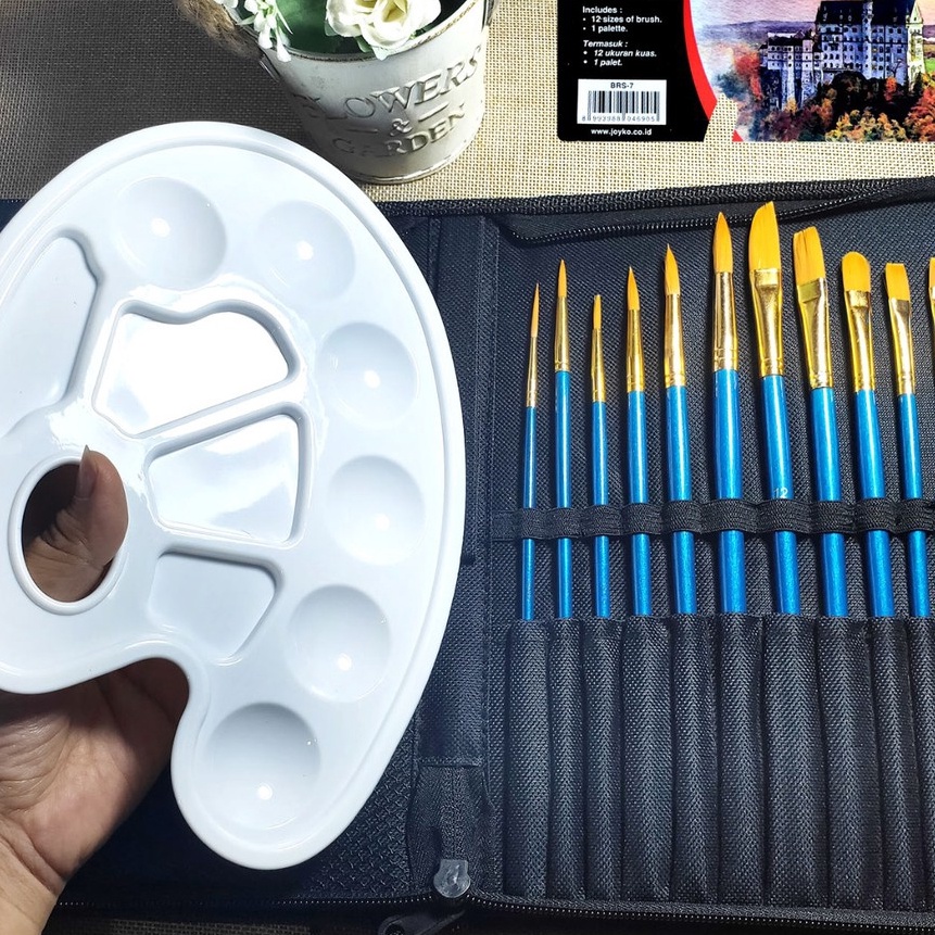 

KI3 Joyko Kuas Lukis Palet Set BRS7 Alat Seni BRS7 Art Brush Pallete ORI