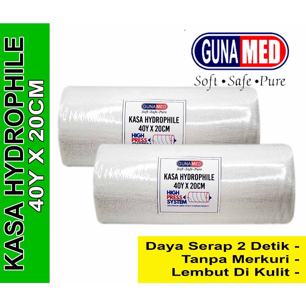 KASA HIDROFIL GUNAMED 40Yard x 20   /PERBAN STERIL/ KASA STERIL / KASA ROLL/ KASA GULUNG