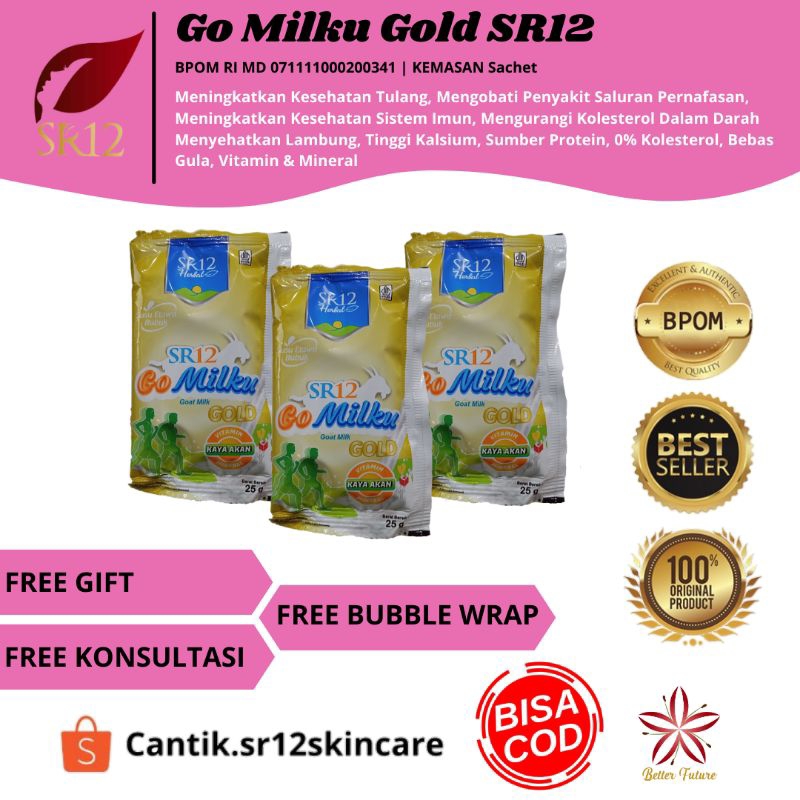 

Gomilku Gold SR12 Kemasan Sachet Susu Kambing Etawa Menjaga Kesehatan Tulang Otot dan Sendi BPOM