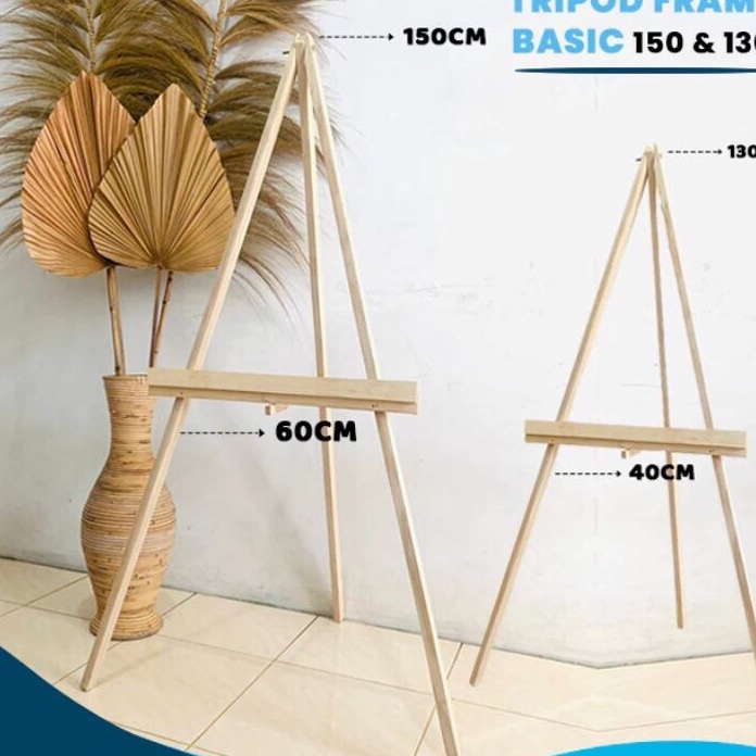 

KP8 tripod standing wooden easel tripod standing kayu perlengkapan wedding