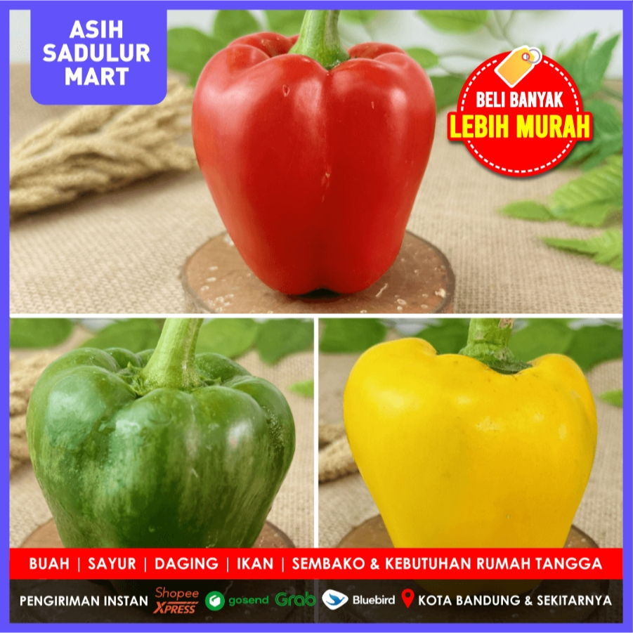 

Paprika 1 Buah (Merah / Kuning / Hijau) Promo Bandung | Asih Sadulur Mart