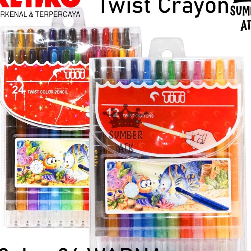 

KI3 Crayon Twist Kenko TITI 12 dan 24 COLOR TWIST CRAYON PVC BAG