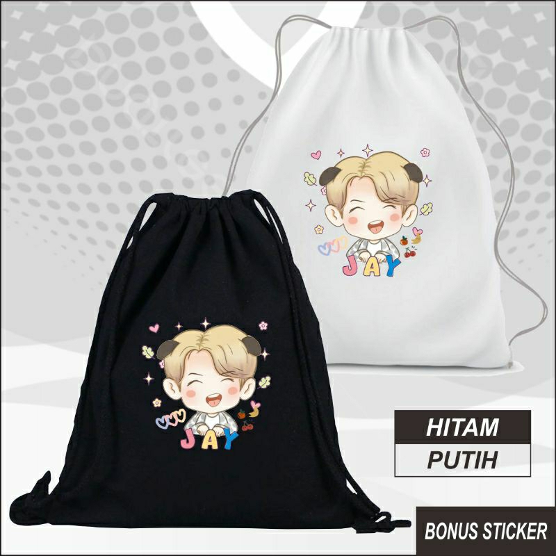 Tas Serut Kanvas Tebal Jay Park Enhypen Kpop Korea Lucu Chibi