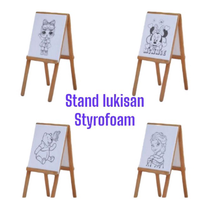 

KI3 Jagrak lukisan karakter anak stand lukis styrofoam