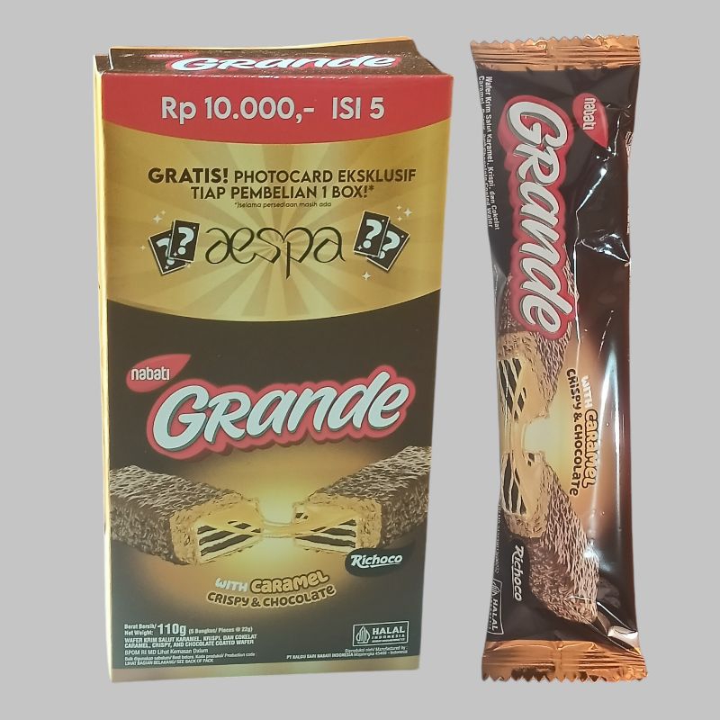 

Richoco NEXTAR GRANDE With Caramel Crispy & Coklat Wafer 110 gr [5 pcs/box]