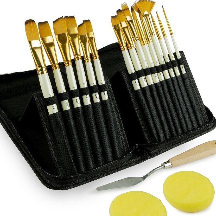 

KI3 Art Brush Set Alat Lukis Kuas Cat Air Minyak Acrylic Joyko BRS12
