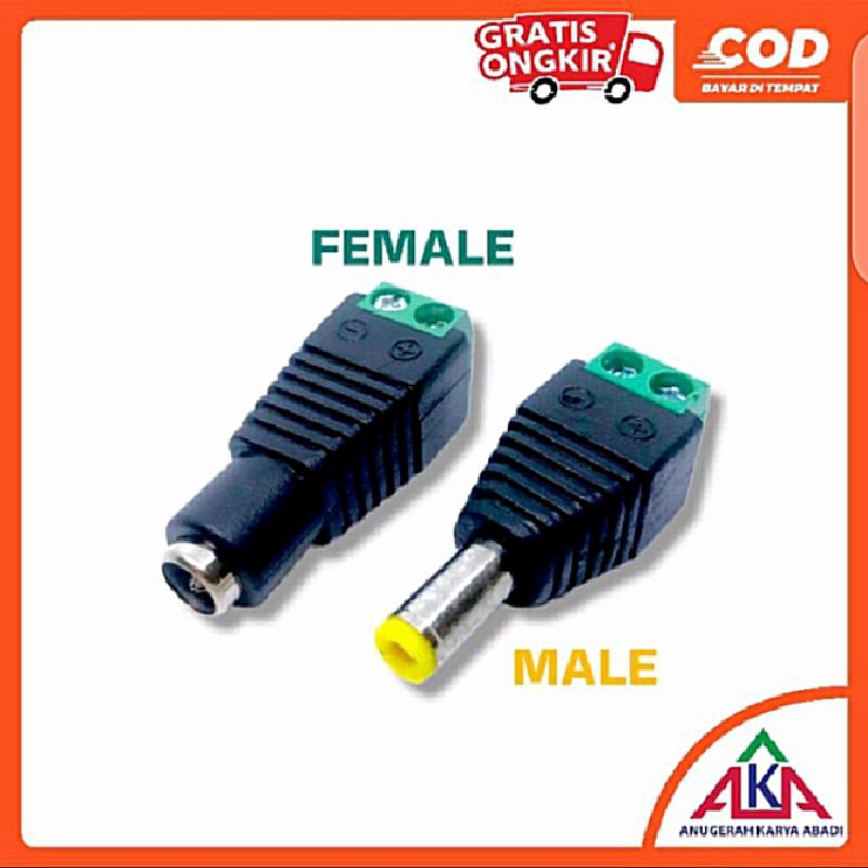 DC 12V MALE/FAMALE KONEKTOR KABEL CCTV JACK  DC
