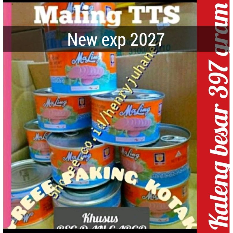 

397 MALING TTS CANNED HAM PORK LUNCHEON MEAT / maling babi / daging babi kaleng ukuran kaleng besar