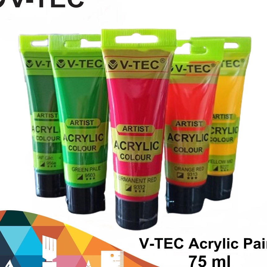 

KI3 VTec Acrylic Paint Tubes 75ml Cat Lukis VTec Acrylic 75ml Cat Acrylic VTec Pilihan 1