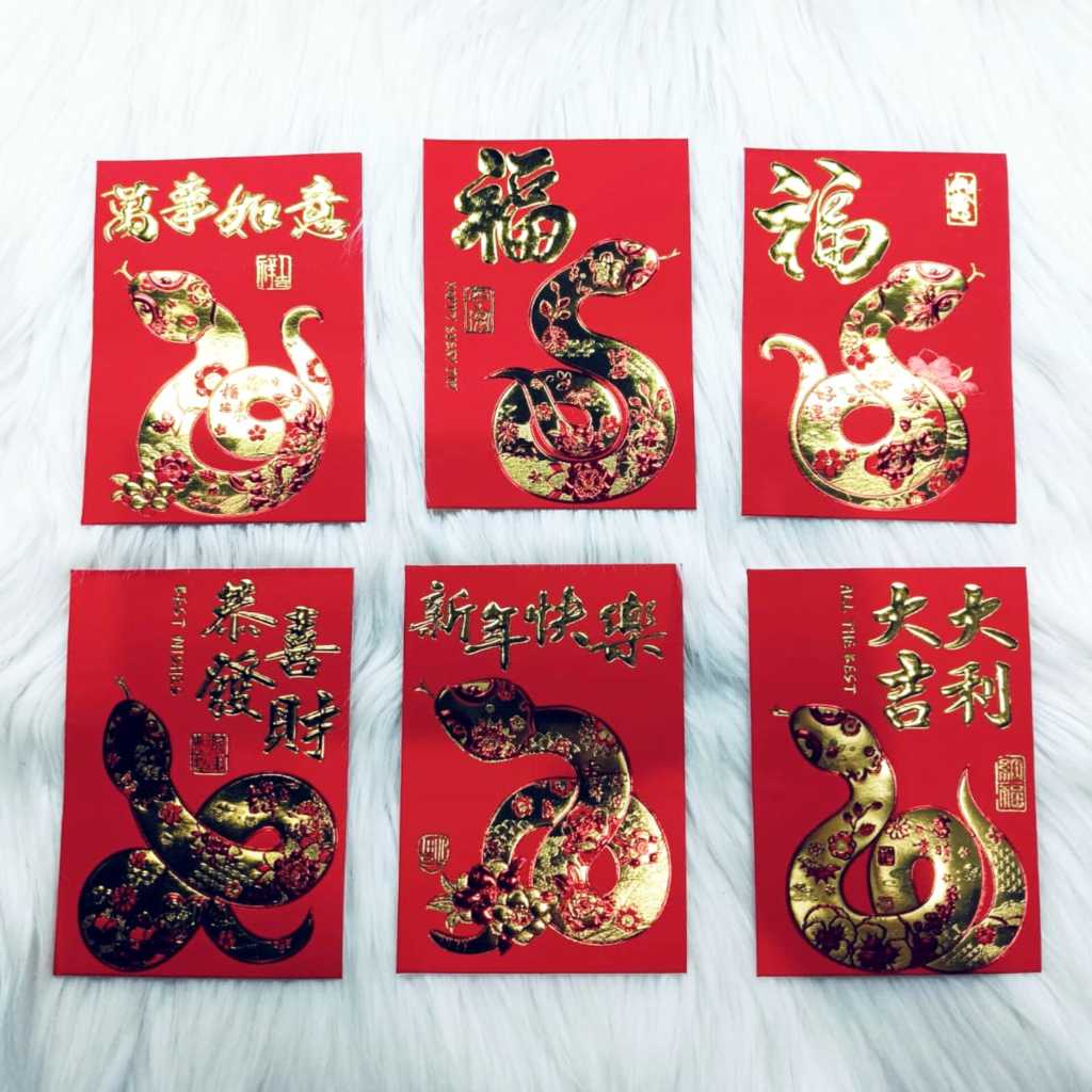 

Angpao Imlek Shio Ular 4058 Ukuran Standar Import Isi 6 Motif Mix Sesuai Gambar