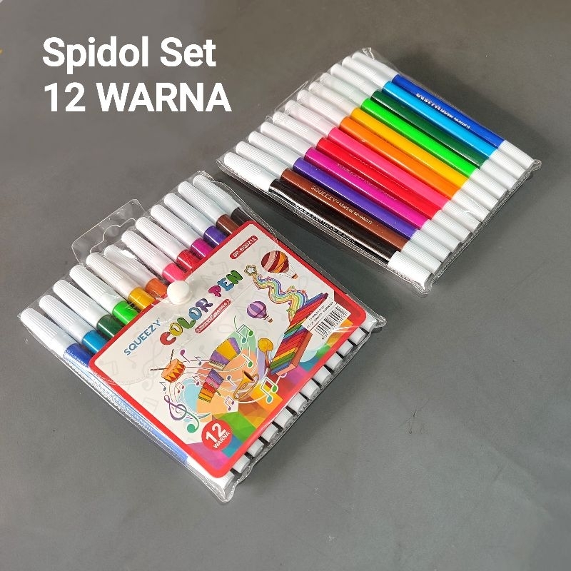 

Spidol Set 12 Warna SQUEEZY