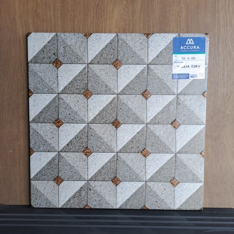 Keramik Lantai Garasi / Keramik Teras / Keramik Kamar Mandi / Keramik Mulia Accura 40x40 YUKATA GREY