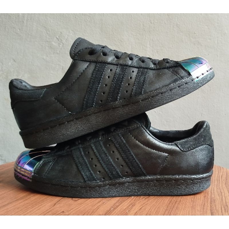 sepatu casual adi superstar black (second). size 37