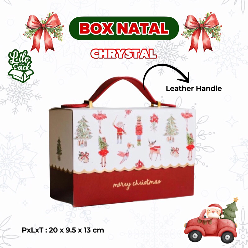 

CHRYSTAL | Box Hampers Toples Jar Natal Kotak Gift Packaging Toples Kue Kering Christmas