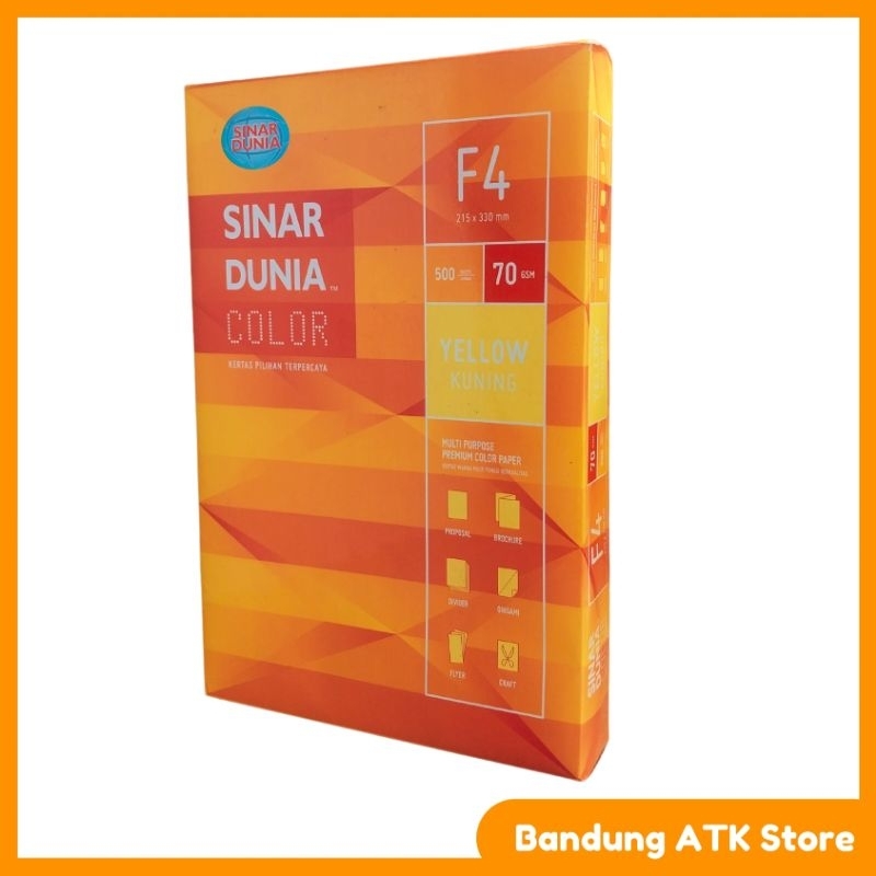 

SIDU F4 70 GSM Warna Kuning - 500 kembar/Rim