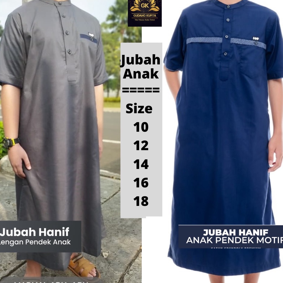 Langsung Kirim Gamis Jubah Anak Lengan Pendek HanifGamis Jubah Putih Anak Laki LakiGamis Jubah Anak 