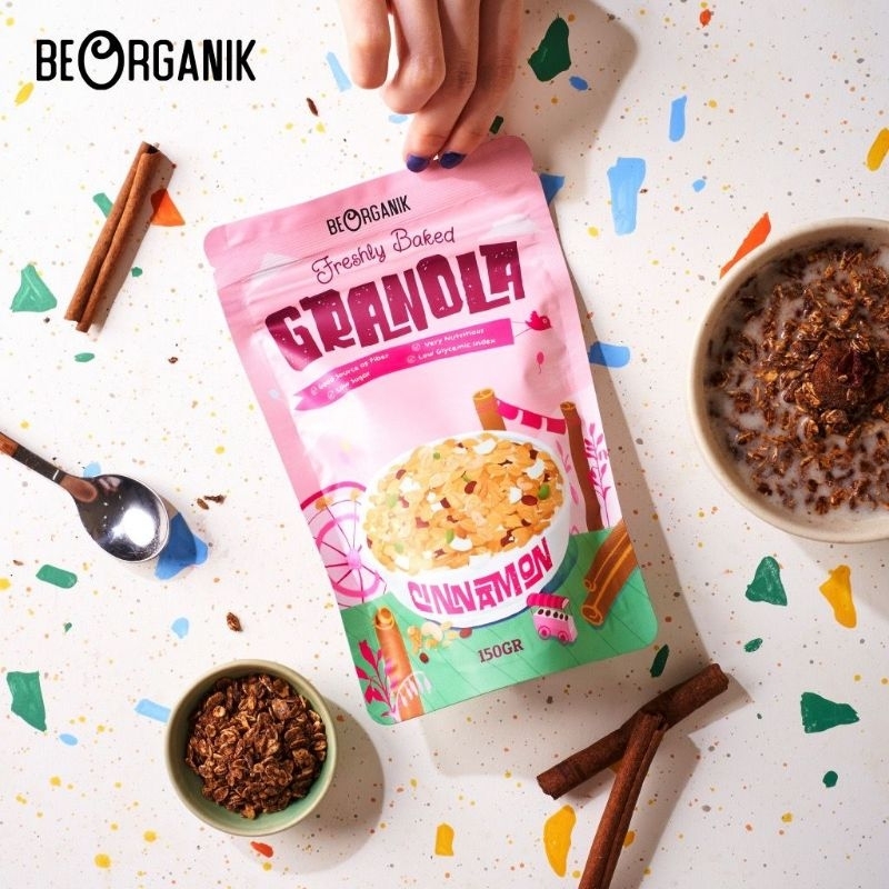 

BEORGANIK GRANOLA CINNAMON WITH EXTRA VIRGIN COCONUT OIL - SNACK SEHAT TANPA PENGAWET