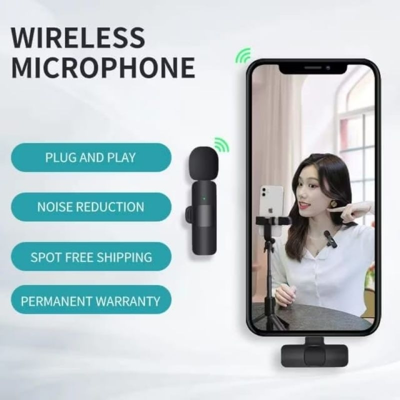 Wireless Mikrofon dengan Klip on Mikrofon KLIP-ON MINI PORTABLE MICROPHONE TYPE C dan IPHONE