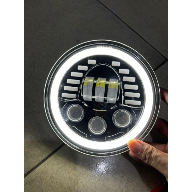 Lampu depan Headlamp lampu depan 7 inci inch Bulat Ring Batok Lampu Utama motor mobil Harley Jeep 7i