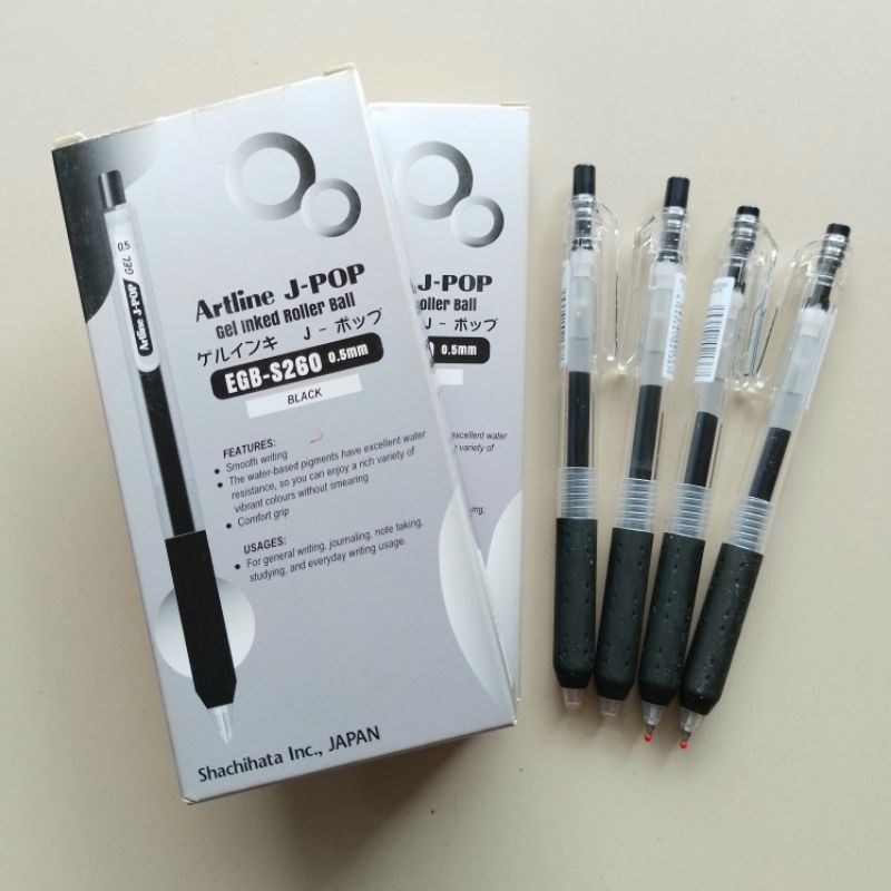 

Pulpen Gel Pen Artline J-POP Hitam 0.5mm ( 12 Pcs ) [ Original ]