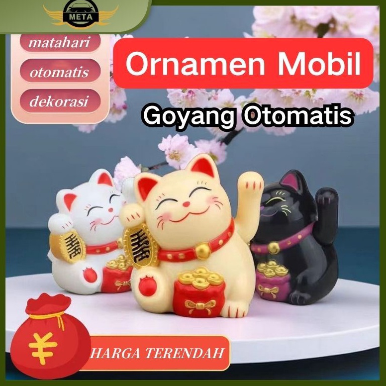 CHEKOUT Kucing Hoki Kucing Rejeki Hiasan Mobil  Solar Patung Kucing Hoki  Kucing Hoki Pajangan Mobil