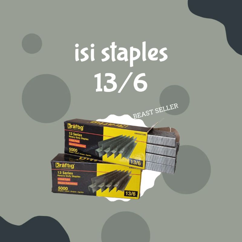 

isi STAPLES tembak 13/6 Staples manual merek KRAFTIG