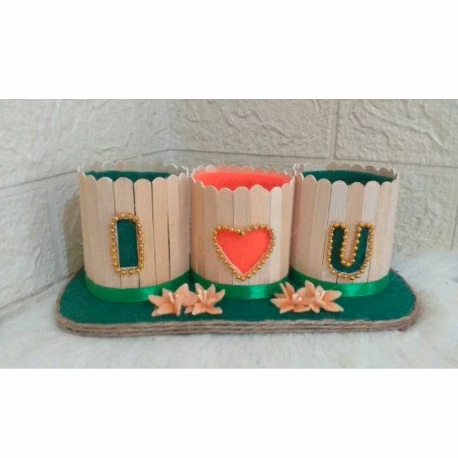 

Tempat pencil dari stik eskrim 3 in 1 | kerajinan tangan dari stik eskrim dan kain flanel