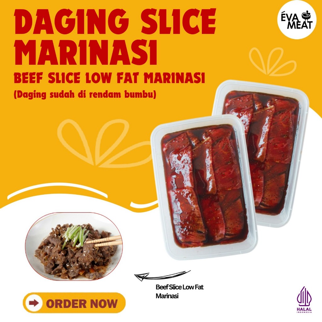 Daging Slice Low Fat Marinasi / Daging Slice Merah Marinasi / Marinated / Daging Bumbu / Daging Sapi