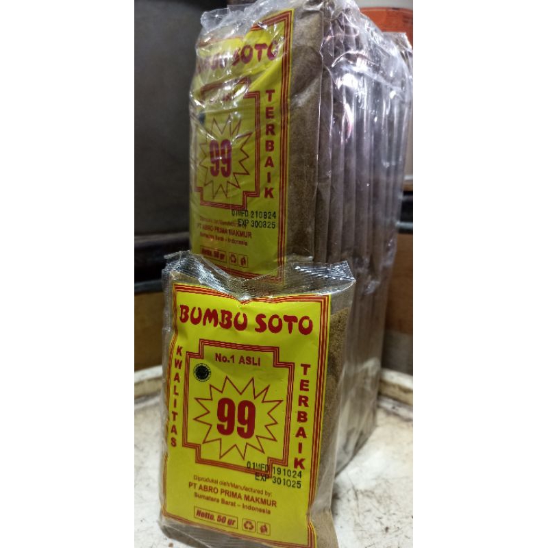 

Bumbu Soto Cap 99 50 gram pack (20 bungkus)