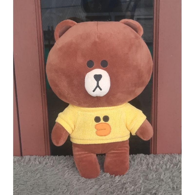 Boneka Brown Kostum Sally Baju Rajut Line Friends Hadiah Kado Ulang Tahun