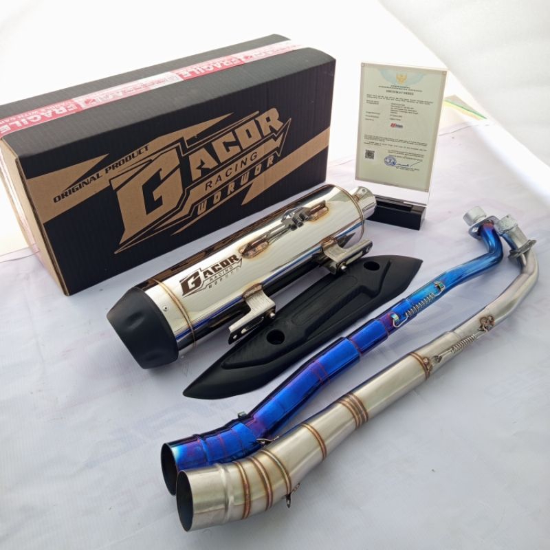 Knalpot Standar Racing TZM Original Gacor pnp motor bebek 110/125cc ,jupiter z/robot/z1/burhan, vega