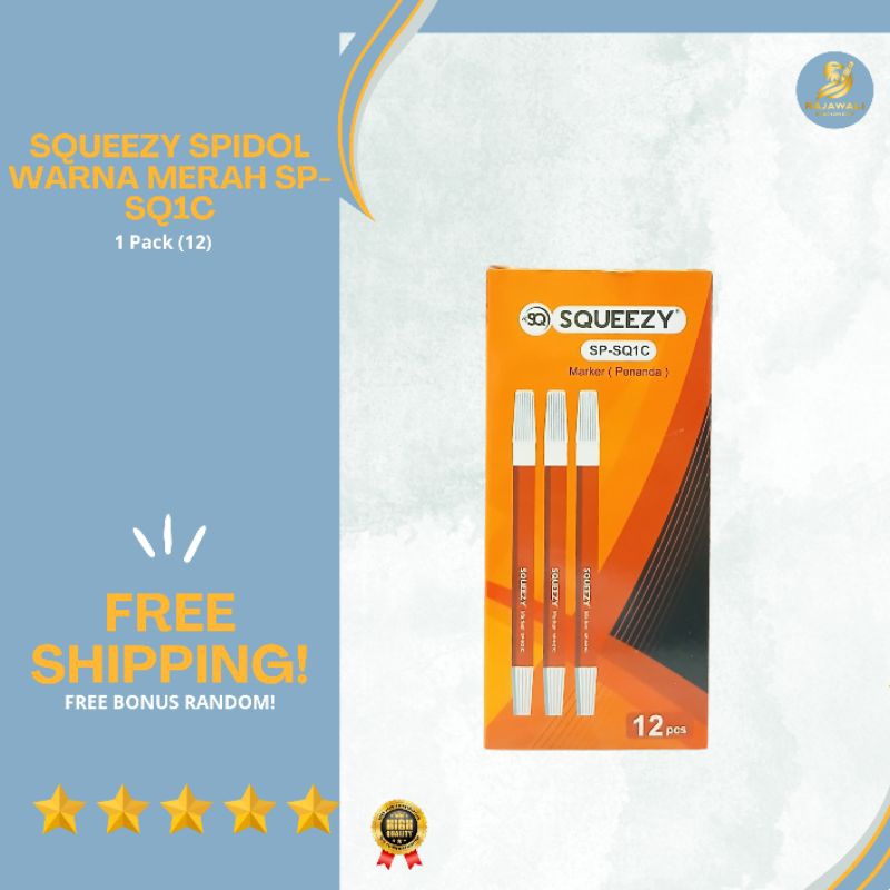 

Squeezy Spidol Warna | Tinta Merah | 1 Pack (12)