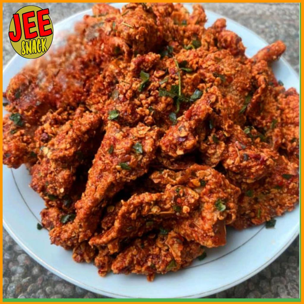 

Keripik Kulit ayam crispy Gurih 500 Gram Pedas daun Jeruk