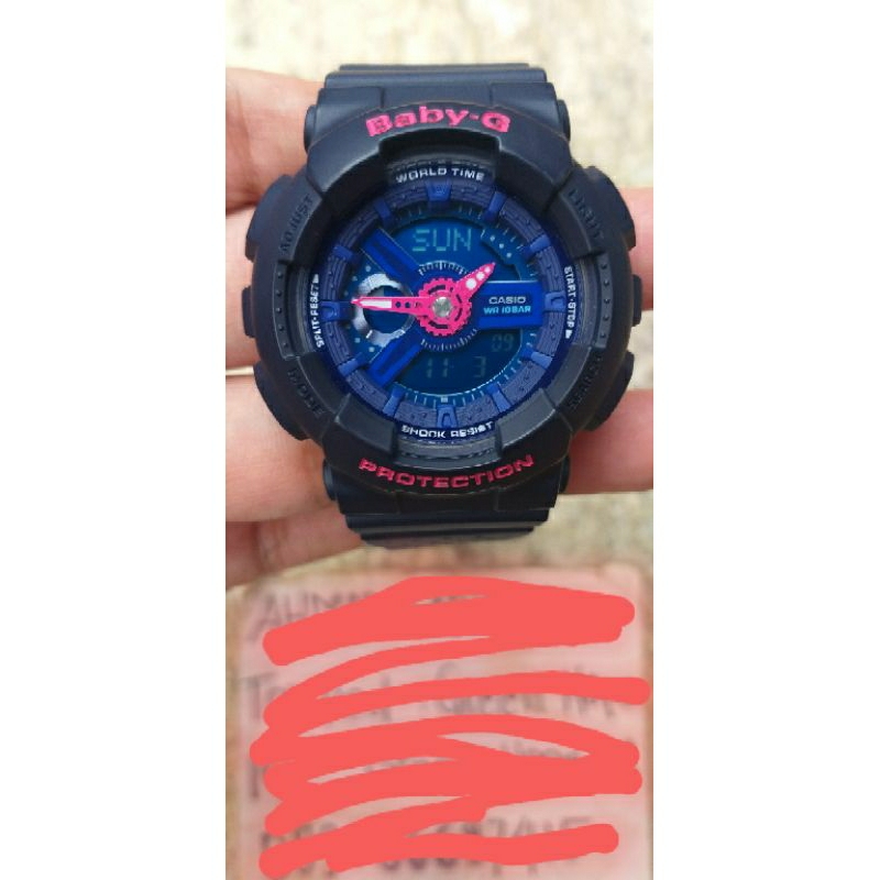 Jam tangan G Shock casio BABY G BA 110PP 7A2DR original bekas/second watch wanita