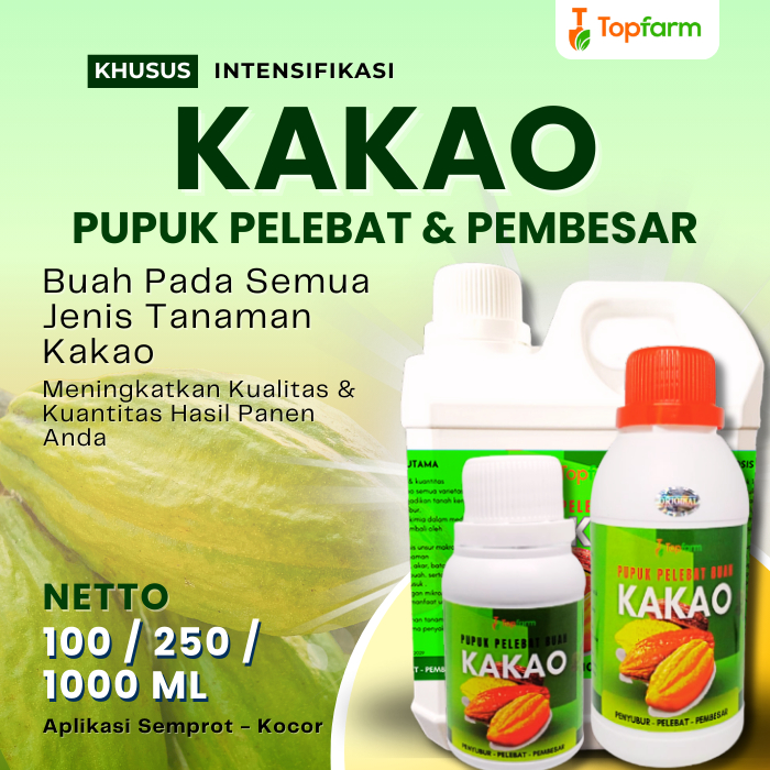 Pupuk Cair Pelebat Buah Kakao / Pupuk Buah Kakao / Pupuk Pelebat Buah Kakao / Obat Busuk Buah Kakao 