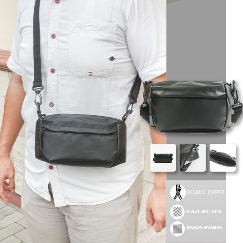 Handbag Pria Tas Selempang Pria Tas Selempang Hitam Waterproof Tas Selempang Murah