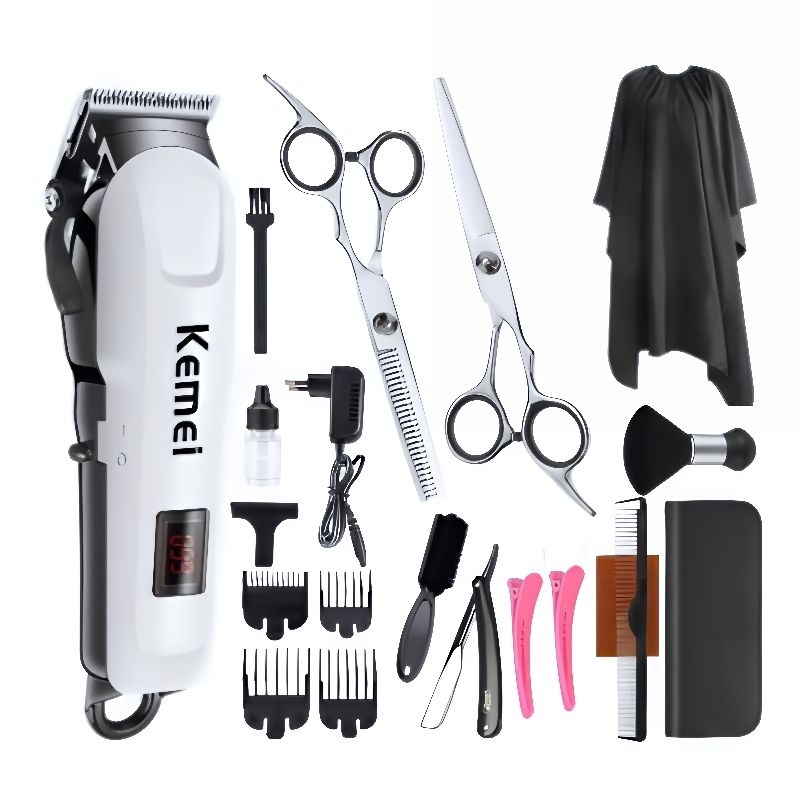 Paket Usaha Pangkas Cukur Rambut Barbershop Alat Mesin Cukur Rambut Elektrik Portable Rechargeable A